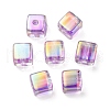 UV Plating Transparent Acrylic European Beads OACR-F004-10A-2