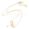 Ion Plating(IP) 304 Stainless Steel Bowknot Pendant Necklaces for Women NJEW-K276-28G-2