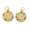 Brass Micro Pave Cubic Zirconia Pendants KK-C092-19E-G-1