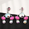 Alloy Synthetic Turquoise Dangle Stud Earrings EJEW-U053-08AS-1