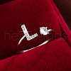 Brass & Cubic Zirconia Cuff Rings WG53F6D-12-1