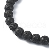 Natural Lava Rock Round Beaded Bracelets BJEW-JB09877-01-4
