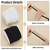 Fingerinspire 20 Yards 2 Colors Flat Polyester Elastic Cords with Wavy Edge OCOR-FG0002-39-4