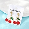 Brass Enamel Stud Earrings EJEW-Q045-05G-4