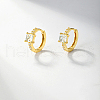 Real 18K Gold Plated 925 Sterling Silver Hoop Earrings OB9176-3-1