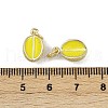 Brass Enamel Pendants KK-H072-18G-08-3