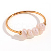 Mother's Day Jewellery Nuggets Stainless Steel & Natural Freshwater Pearl Beads Finger Rings WG1BE4A-05-5