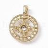 Rack Plating Brass Cubic Zirconia Pendants KK-M236-15G-2