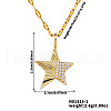 Elegant and Stylish Brass Sparkling Clear Cubic Zirconia Star Pendant Necklaces for Women BI4954-1-5