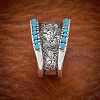 Retro Alloy & Turquoise Finger Rings FS-WG1E1DC-03-4