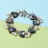 Heart Natural Abalone Shell/Paua Shell Beaded Bracelets BJEW-JB05776-01-5