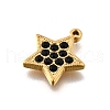 304 Stainless Steel Micro Pave Rhinestone Pendants Charms STAS-K256-28G-03-2