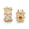 Brass Micro Pave Clear Cubic Zirconia Beads ZIRC-L101-11G-2