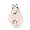 Natural Rose Quartz Pendants G-C246-06P-2