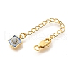 Brass Natural Lapis Lazuli Ends with Chain KK-K398-09G-2