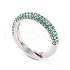 Adjustable Brass Micro Pave Cubic Zirconia Cuff Rings RJEW-L098-007B-P-2