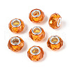 Transparent Resin Rondelle European Beads RESI-N044-01C-1