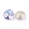 Pointed Back & Back Plated Glass Rhinestone Cabochons RGLA-J012-8mm-001VL-2