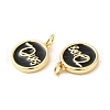 Real 16K Gold Plated Brass Enamel Pendants ZIRC-L103-058G-2