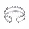 Non-Tarnish 304 Stainless Steel Double Line Open Cuff Ring RJEW-T023-20P-2
