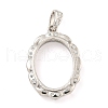 925 Sterling Silver Micro Pave Clear Cubic Zirconia Open Back Bezel Pendant Cabochon Settings STER-B005-27P-1
