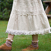 Polyester Pleated Lace Ribbon OCOR-WH0091-77A-8