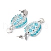 304 Stainless Steel Faceted Bicone Glass Beads Dangle Stud Earrings EJEW-WZ00437-05-4