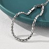 304 Stainless Steel Rope Chain Bracelets for Women BJEW-Q051-04P-4