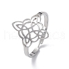 Sailor's Knot 304 Stainless Steel Hollow Adjustable Ring for Women RJEW-E073-04P-1