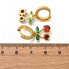 Brass Micro Pave Cubic Zirconia Hoop Earrings EJEW-D322-11G-03-5