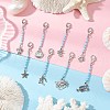 8Pcs Marine Animals Zinc Alloy Pendant Decorations HJEW-JM03229-2
