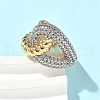 Brass Micro Pave Cubic Zirconia Rings RJEW-D307-04G-B-5