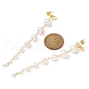 Mother's Day Jewellery Shell Pearl Round Stud Earrings for Women EJEW-JE06195-02-3
