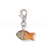 Transparent Spray Painted Glass Pendant Decorations HJEW-JM03293-01-4
