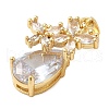 Rack Plating Brass Micro Pave Cubic Zirconia Pendants KK-P241-18G-02-2