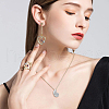 FIBLOOM 2Pcs 2 Colors Barss Shell Pendant Necklaces Set NJEW-FI0001-37-7