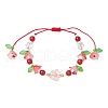 Natural Carnelian Beads Braided Bead Bracelets BJEW-MZ00167-02-2