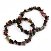 Unisex Chip Natural Tourmaline Beaded Stretch Bracelets BJEW-S143-56-1