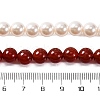 Natural Carnelian(Dyed & Heated) & Shell Pearl Round Beaded Necklaces NJEW-U026-23G-5