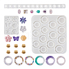 Spinning Fidget Ring & Butterfly & Shell & Flower & Starfish & Paw Print Silicone Molds Kit BY-TAC0003-08-1