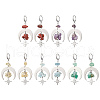 Chip Natural Mixed Stone Leverback Earrings EJEW-JE06200-2