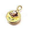 Brass Micro Pave Cubic Zirconia & Enamel Pendants KK-R222-10G-03-2