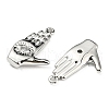 Brass Micro Pave Clear Cubic Zirconia Pendants ZIRC-L077-042P-2
