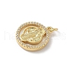 Brass Micro Pave Cubic Zirconia with Shell Pendants KK-Z115-04G-3