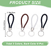 CRASPIRE 24Pcs 3 Colors Imitation Leather Keychain KEYC-CP0001-21-2