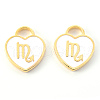 Light Gold Plated Alloy Enamel Pendants ENAM-R136-30-09-2