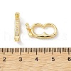 Brass Micro Pave Clear Cubic Zirconia Twister Clasps KK-K360-27A-G-3