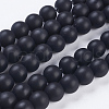 Synthetic Black Stone Bead Strands G-R345-10mm-38-1-1