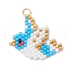 Glass Seed Beaded Pendants PALLOY-MZ00595-1
