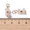 Natural Rose Quartz Cuboid Beaded Pendants STAS-C120-02G-06-3